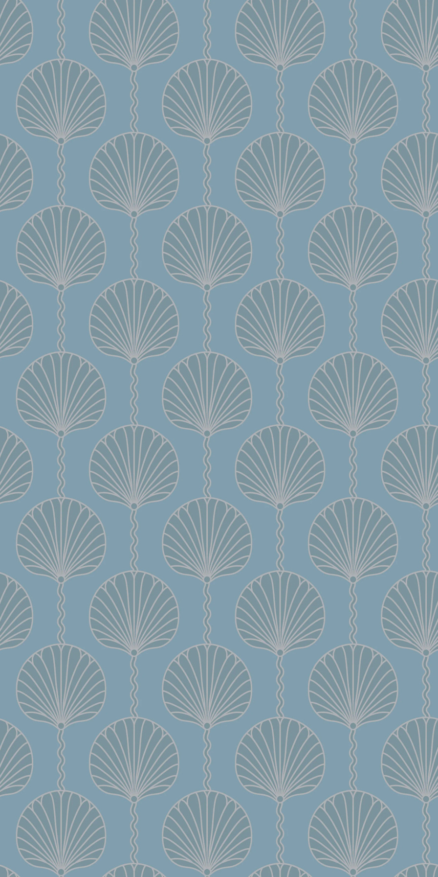 Deco Lily sky blue wallpaper