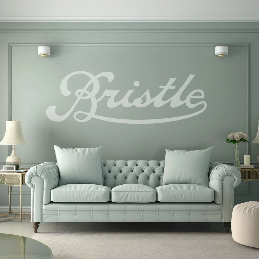 the Bristle logo on the wall of a tastefully decorated home